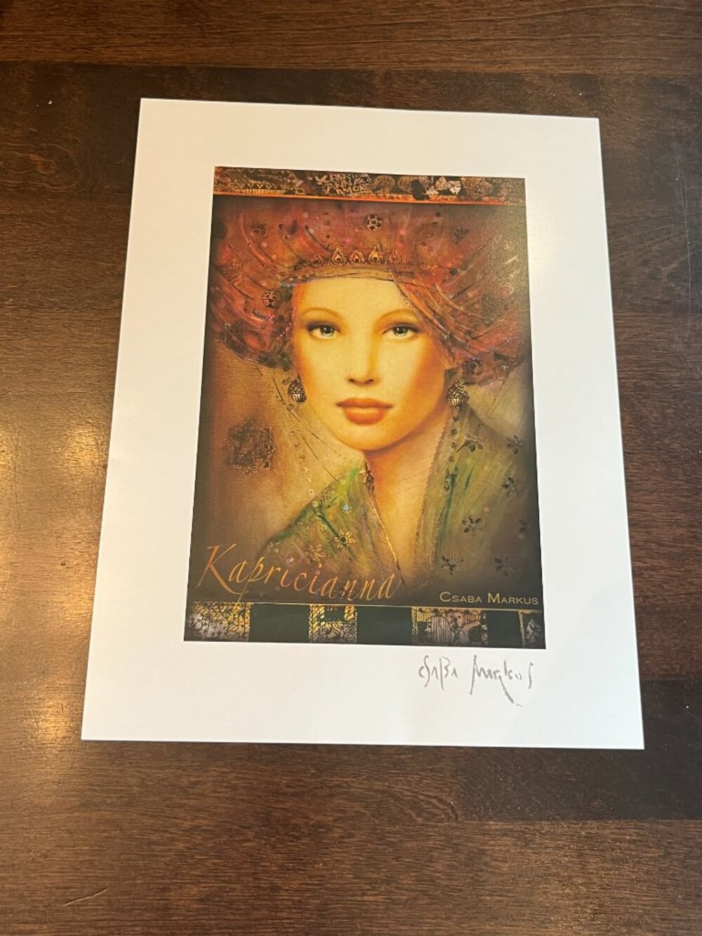 LITHOGRAPH ART PRINT Kapricianna by Csaba Markus Certificate of Authenticity